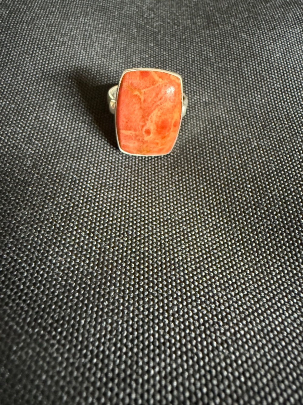 Vintage coral orange ring